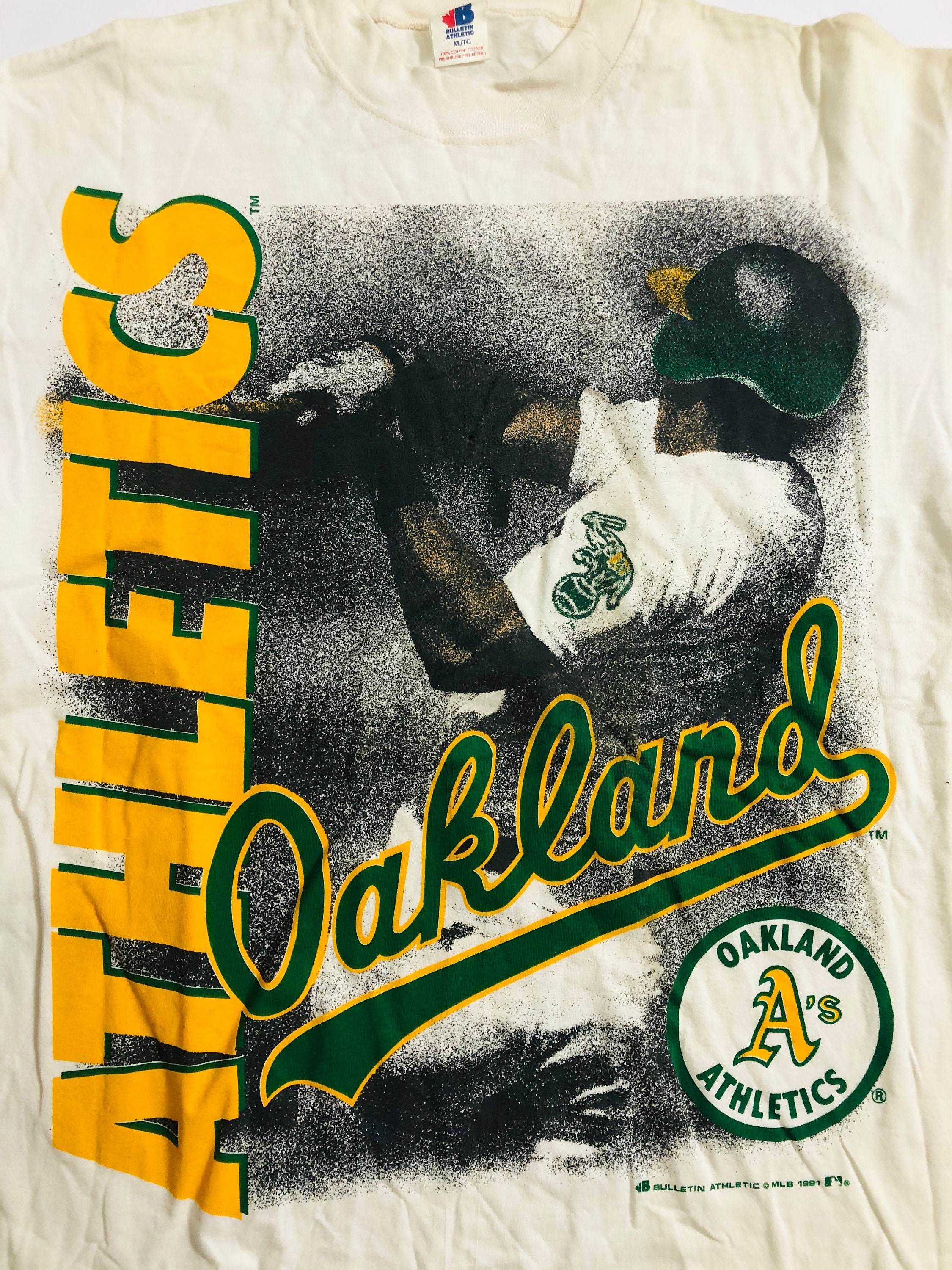 Vintage Oakland Athletics T-shirt Oakland As Grey Green 