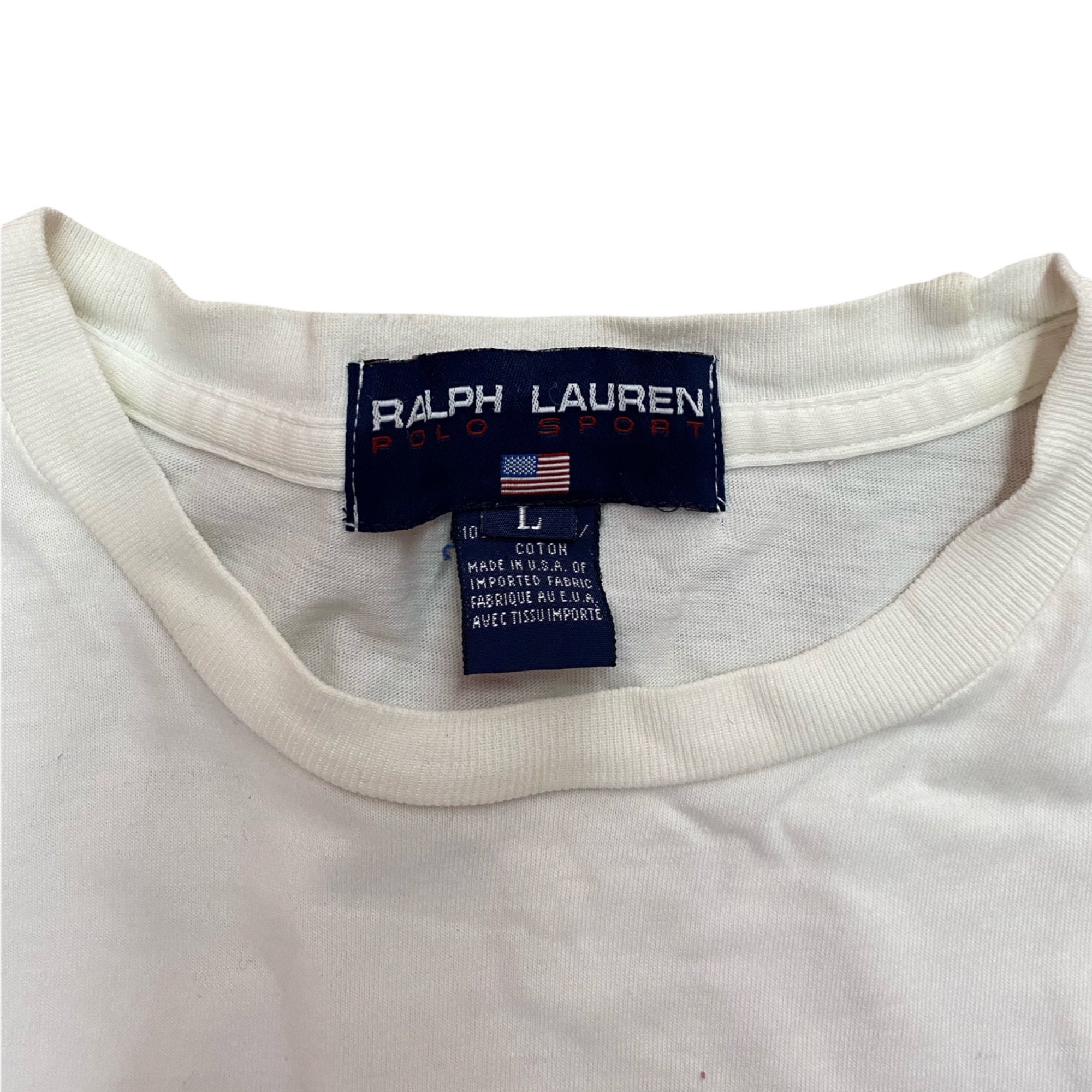 Vintage Ralph Lauren Polo Bear T-shirt Made in USA Big Logo Golf