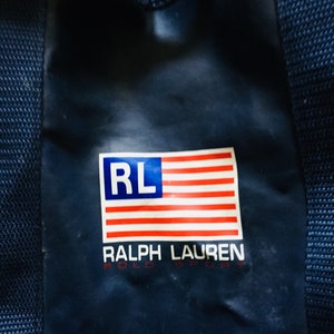 Ralph Lauren Polo Fourre-tout Sac à main bleu marine Drapeau américain RL Polo Sports image 3