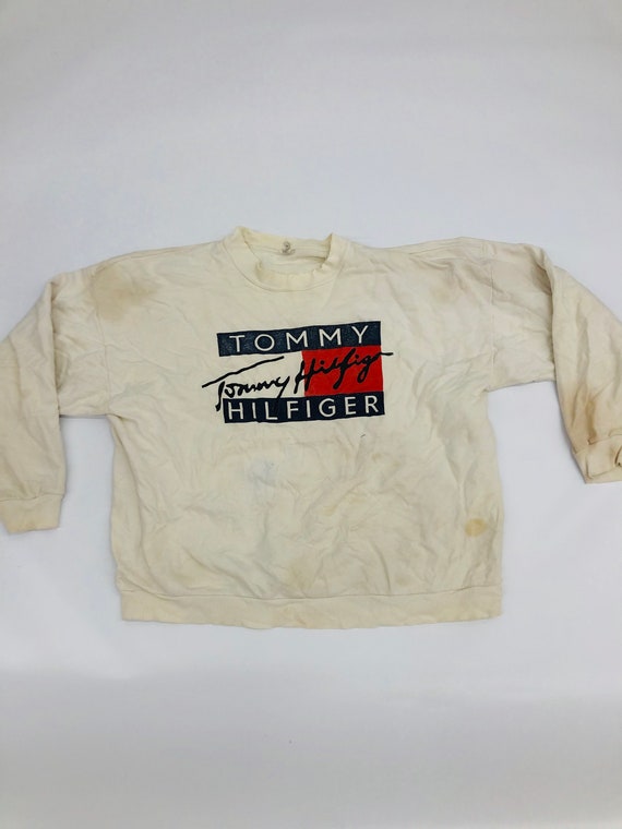 Vintage Tommy Hilfiger Sweater Big Logo Pullover … - image 1