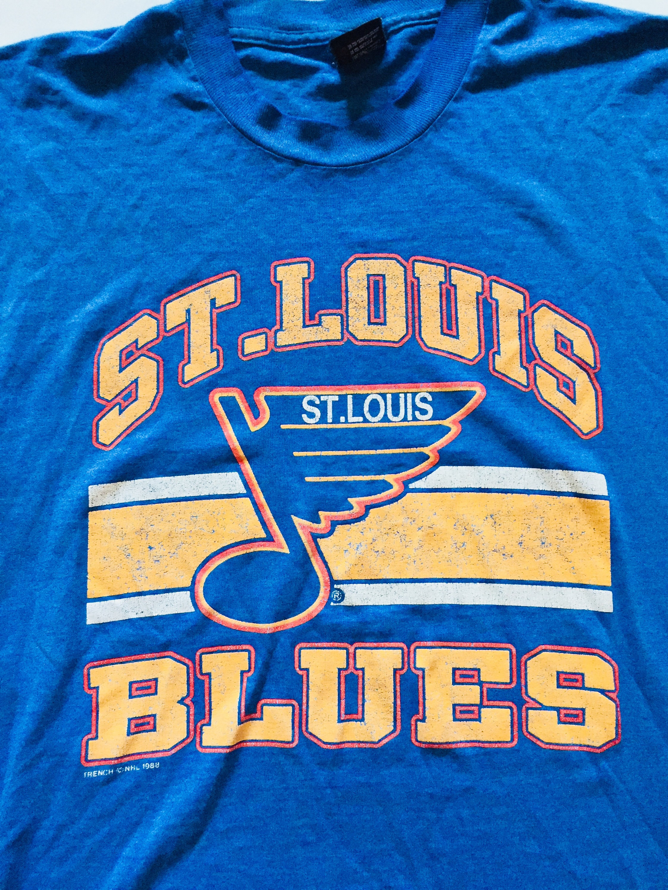 Vintage St Louis Blues Hockey T-shirt Blue Yellow Shirt Screen -  New  Zealand