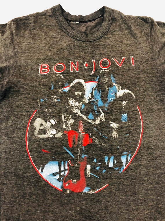 Vintage Bon Jovi Concert Shirt 1987 Tour Rock Ban… - image 2