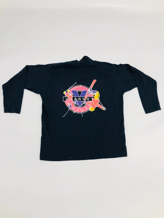 Vintage Vuarnet Big Logo Ski Long Sleeve Navy Blue