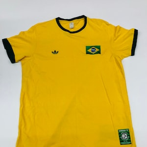 Vintage Adidas Brazil Green Yellow All Time Greatest T shirt Soccer Top Etsy Hong Kong