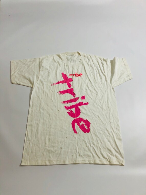 Vintage Tribe Big Logo Pink White T-Shirt 90's Hip
