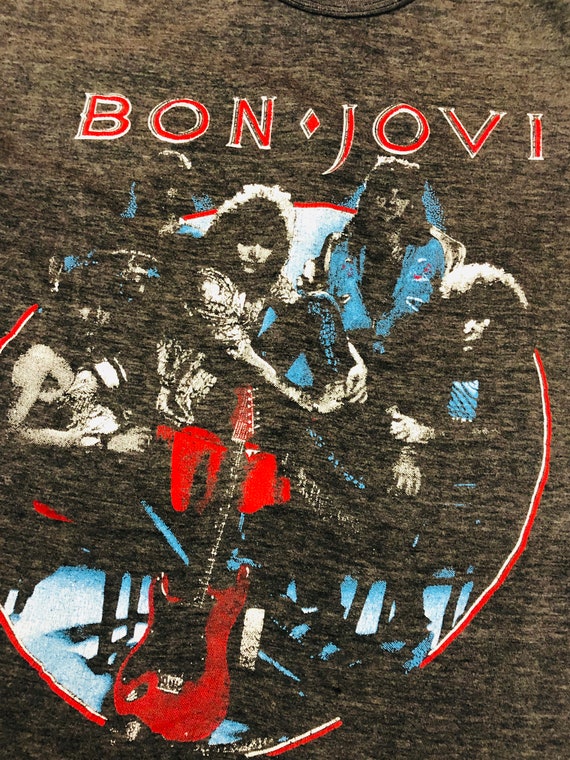 Vintage Bon Jovi Concert Shirt 1987 Tour Rock Ban… - image 3