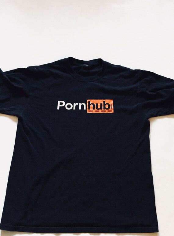 White Vintage Porn - Vintage Porn Hub Orange White Top T-Shirt Shirt