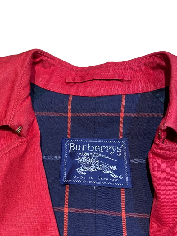 Vintage Burberry Belted Trench Coat Tartan Checke… - image 5
