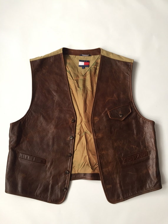 vintage tommy hilfiger leather jacket