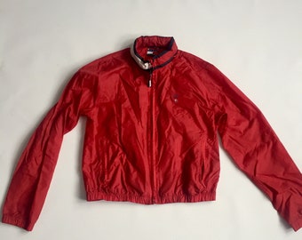 Tommy Hilfiger Girl Vintage Raincoat Jacket Coat Red White Kids