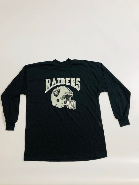 Vintage Oakland Raiders T-shirt Deadstock Black White Single