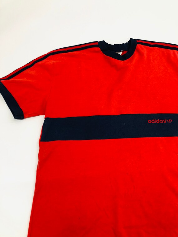 Vintage Adidas Red Navy Blue T-shirt 