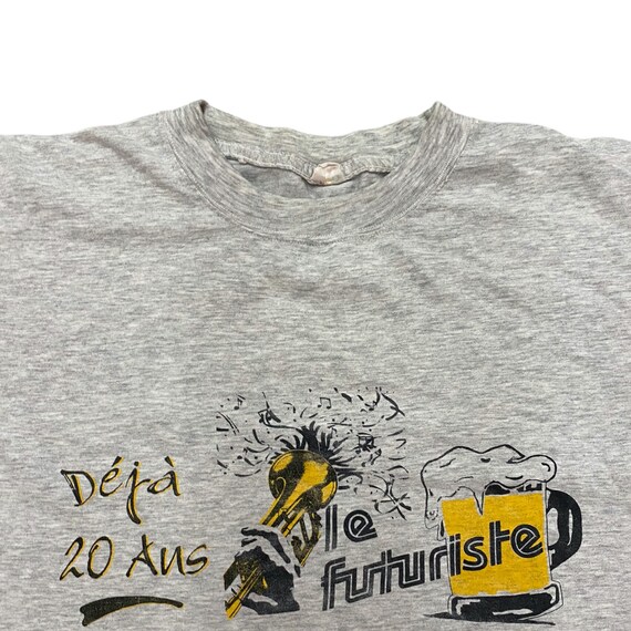 Vintage Alcohol French Celebration T-Shirt Grey Y… - image 3