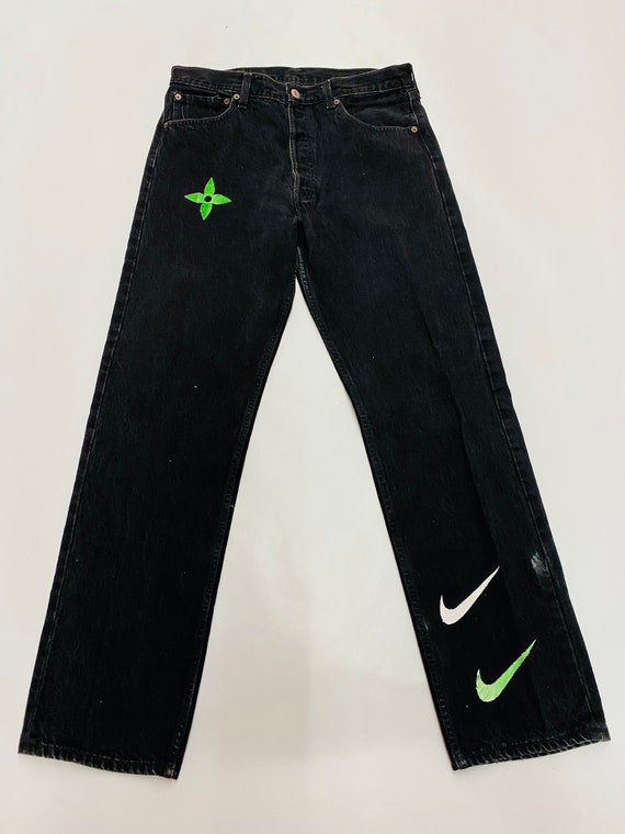 Vintage Levis Custom Louis Vuitton 90's Nike Jeans Black -  México