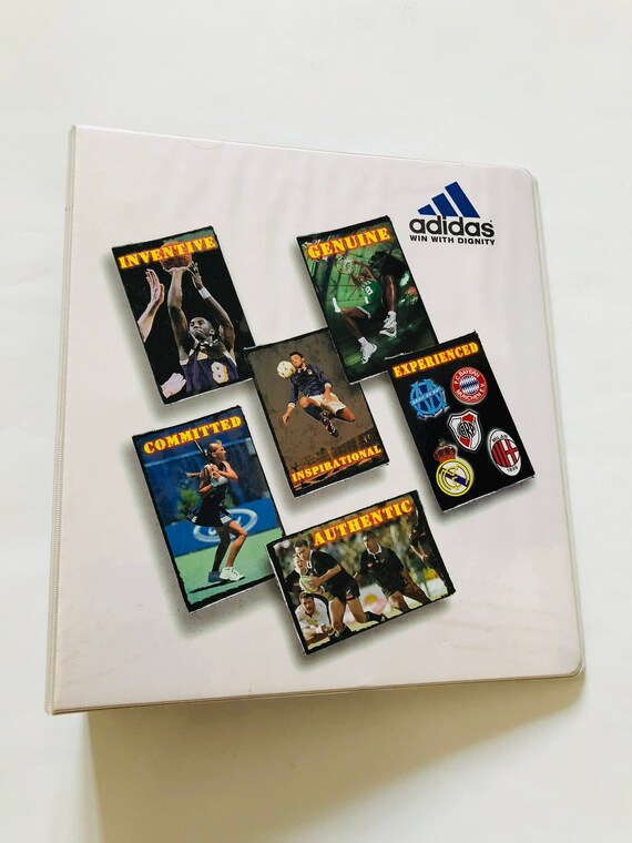 hierba Pendiente Retorcido Vintage Adidas Binder libro Escuela de papel 3 Anillo Binder - Etsy España