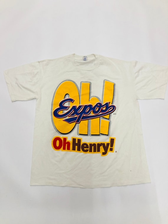 Vintage Montreal Expos Baseball MLB Oh Henry Graphic T-shirt 