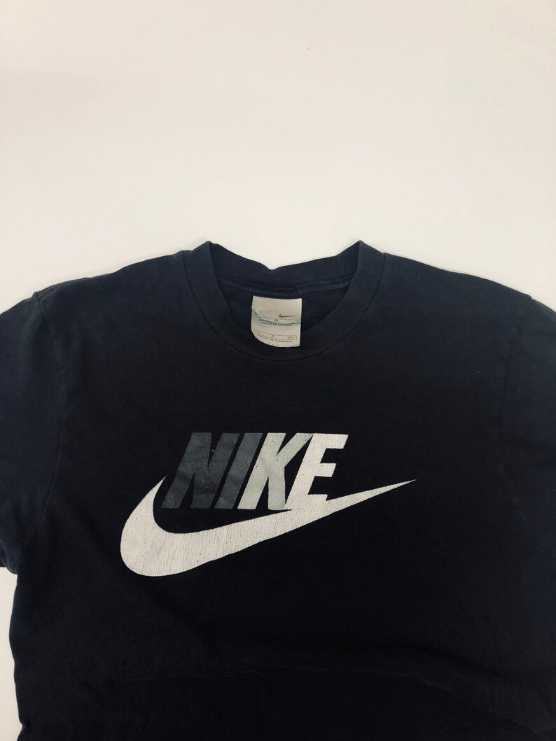 Vintage Nike Tshirt Black Grey Top 1990