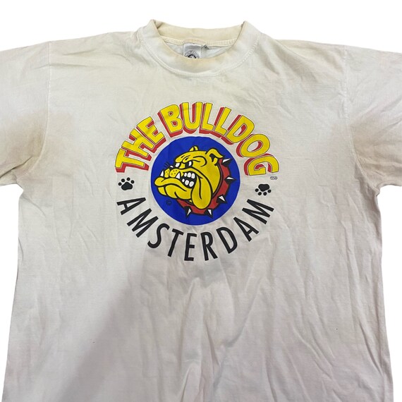 Vintage Amsterdam The Bulldog TShirt White Yellow Ma… Gem