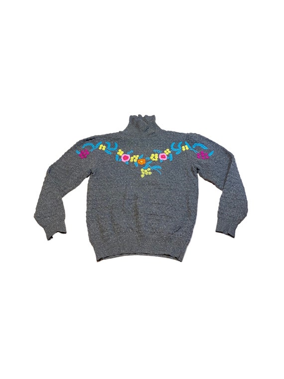 Vintage Kenzo Multicoloured Flowers Knit Sweater Luxury Designer