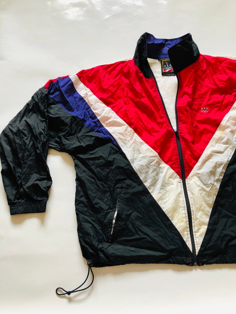 Vintage Olympic Team USA JC Penney Nylon Warm up Jacket Red Etsy
