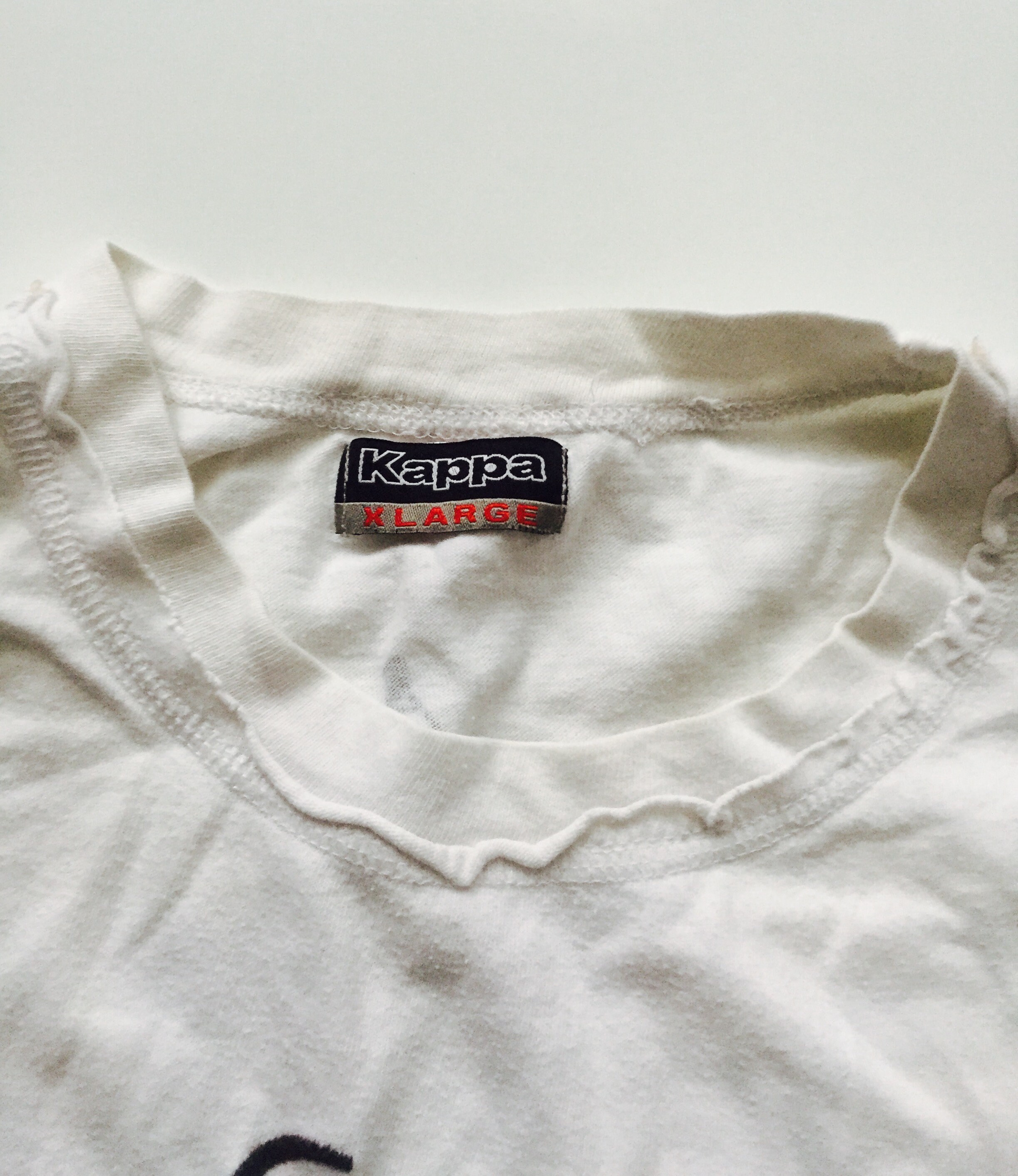 Kappa kappa vintage black t shirt with white embroidered logo size mens medium 