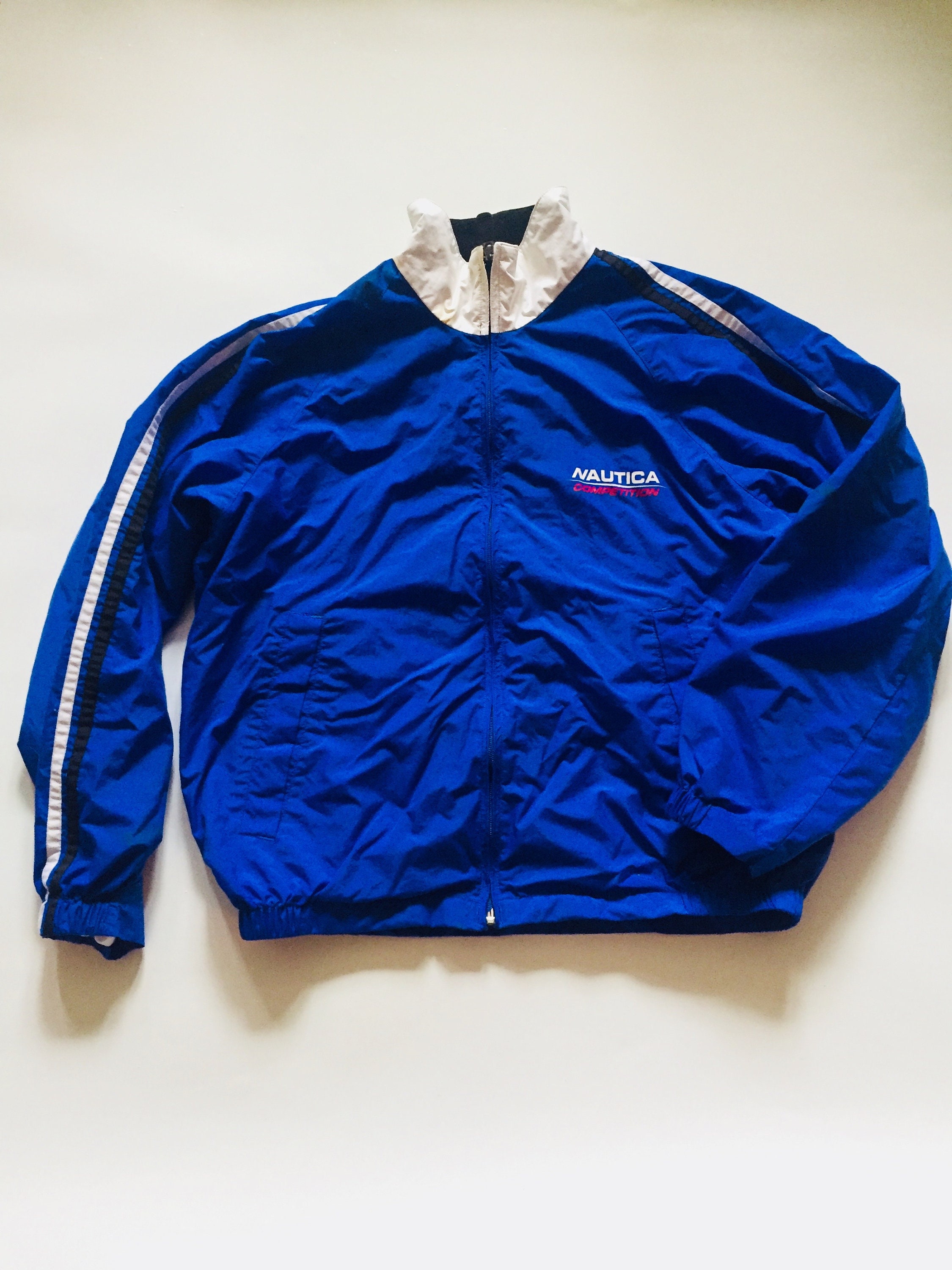Red white and blue nautica jacket sale