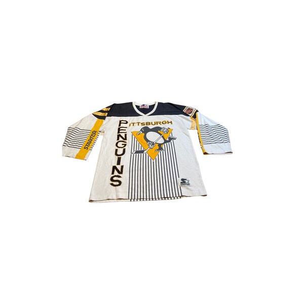 Vintage 90’s NHL Pittsburg Penguins Starter Pullover Long-Sleeve Shirt Cotton Jersey Hockey Sports Sidney Crosby Mario Lemieux