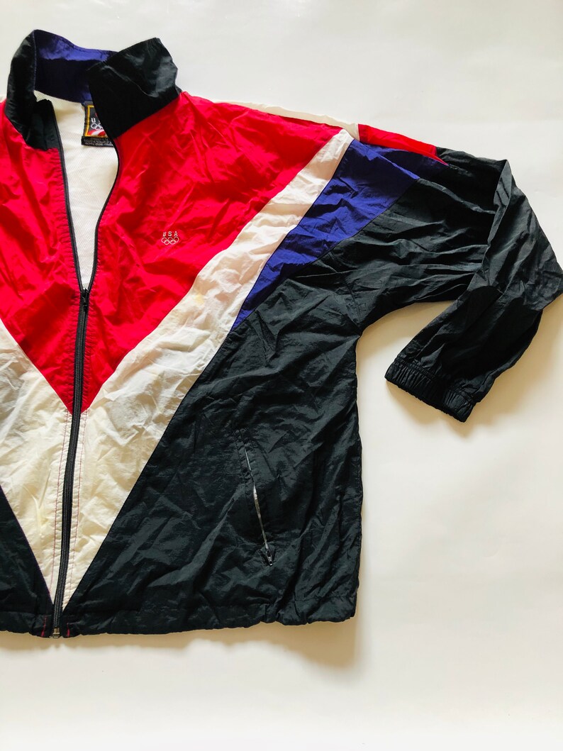 Vintage Olympic Team USA JC Penney Nylon Warm up Jacket Red Etsy