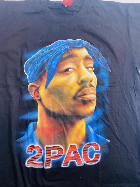 Vintage Tupac 2pac Shakur Big Logo Blue 
