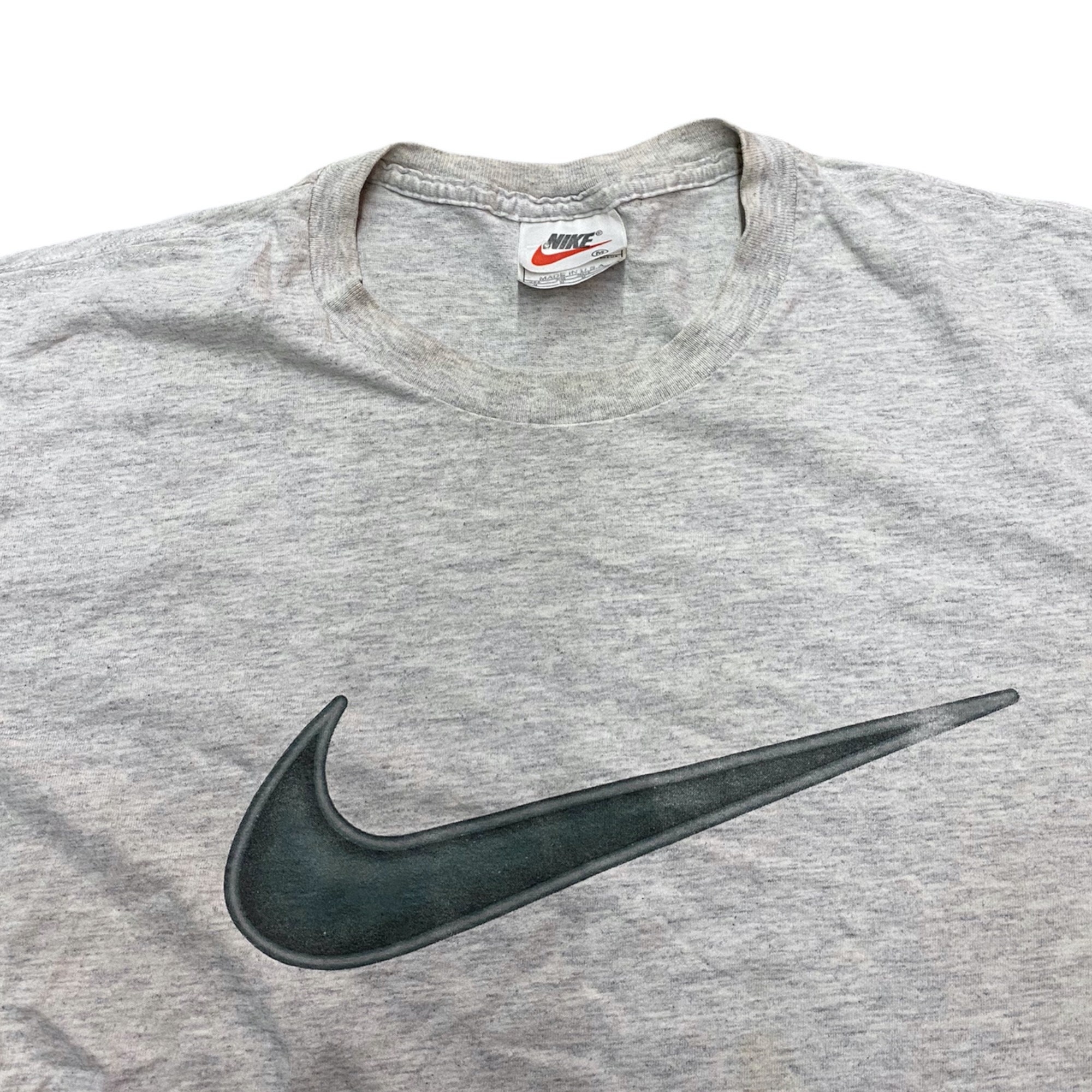 Vintage 90's Nike Swoosh Definition Logo Shirt Men's XXL 2XL USA Made Gray  G4-27