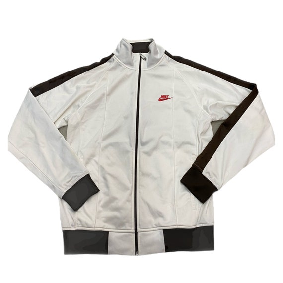 nike windbreaker white and gray