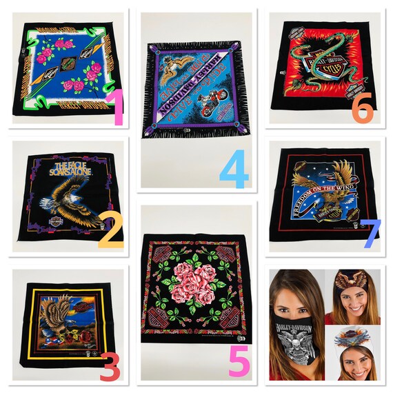 New Vintage Harley Davidson Bandana Handkerchief F