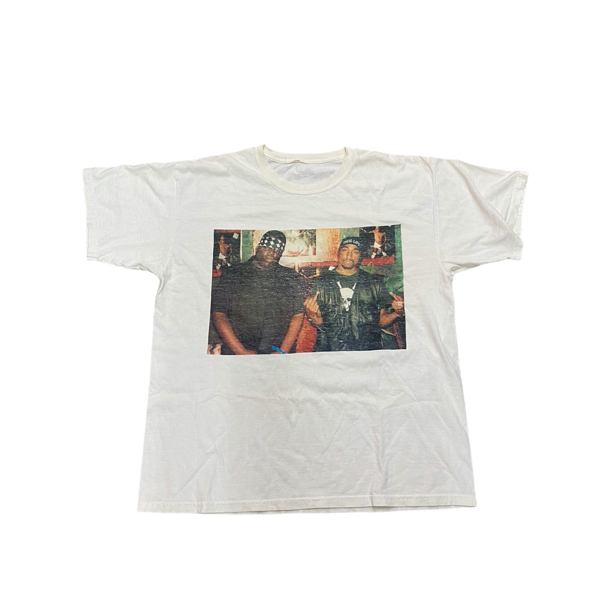 Vintage Biggie Smalls Tupac T-Shirt Hip Hop Legends Tupac Shakur Notorious BIG White Shirt