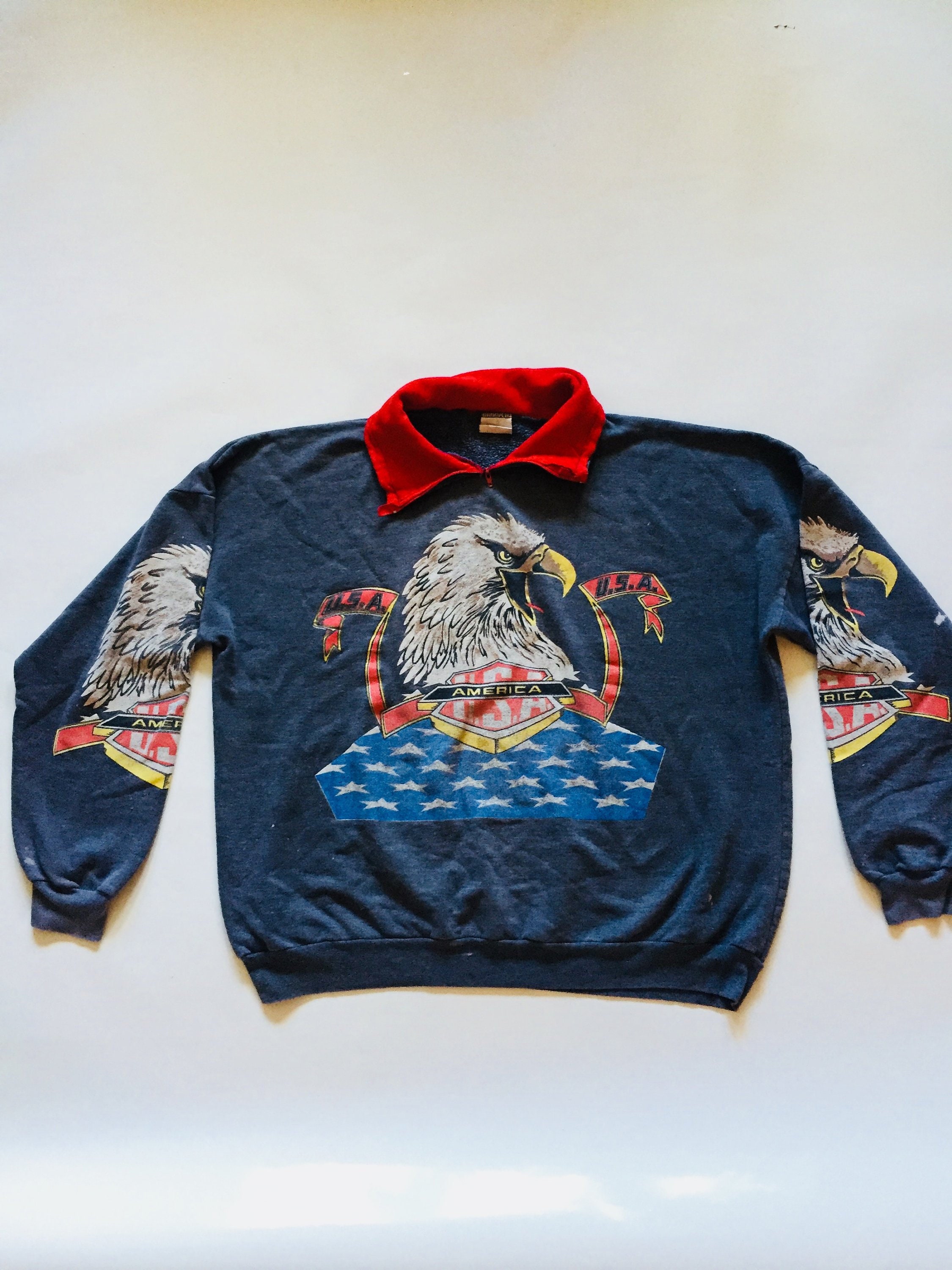 Vintage America USA Eagle Crewneck Cotton Polyester 50/50 - Etsy Canada
