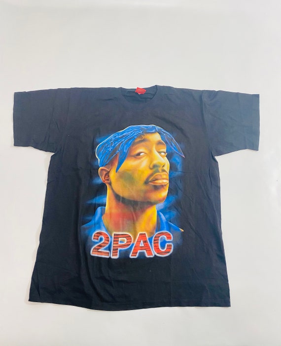 Vintage Tupac 2Pac Shakur Big Logo Blue Brown Black Hip hop - Etsy