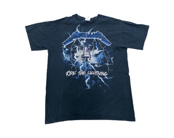 Metallica T Shirt Vintage Ride The Lightning Band Logo Nue offiziell Herren