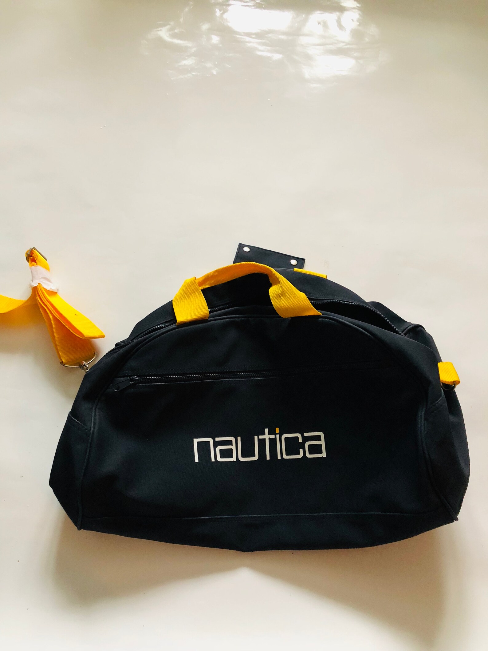 Vintage Nautica Duffle Bag Deadstock Big Yellow Navy Blue Etsy