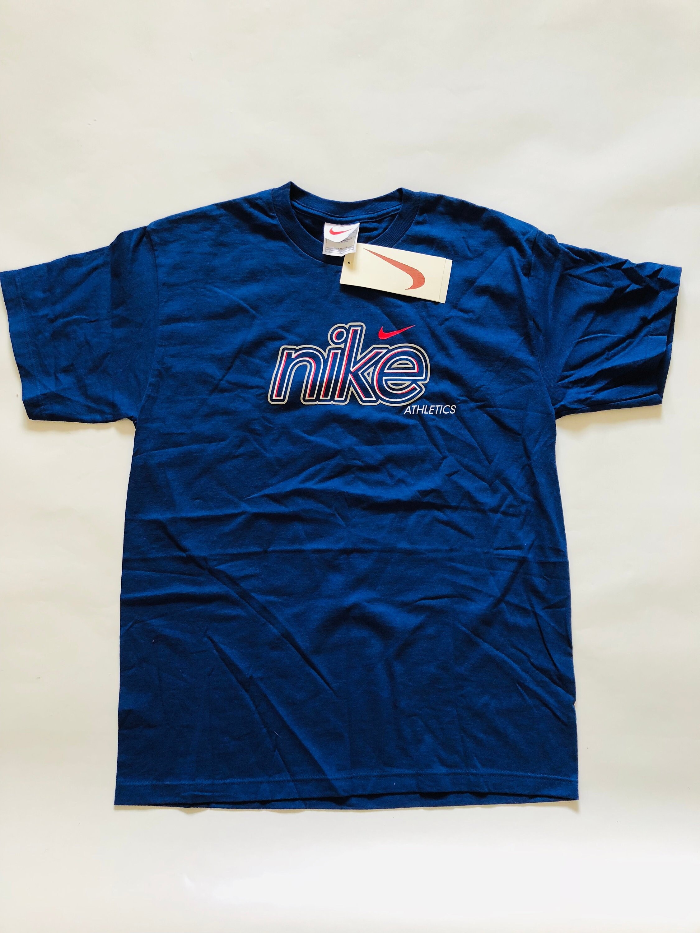 Deadstock Vintage Nike Made in USA Navy Blue Red T-shirt Big - Etsy