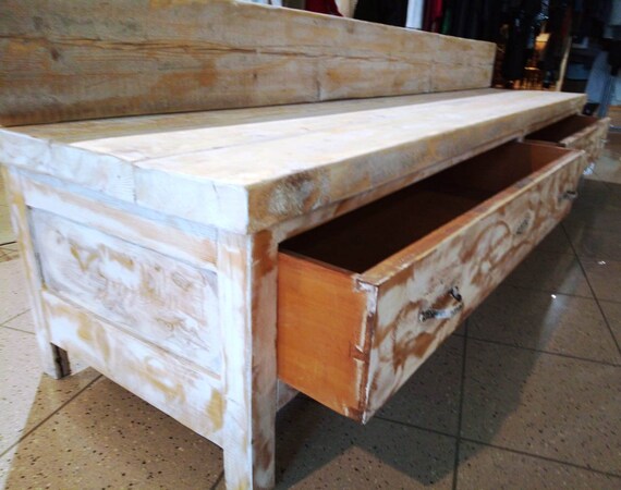 Shabby Retro Bench 225 Cm Etsy