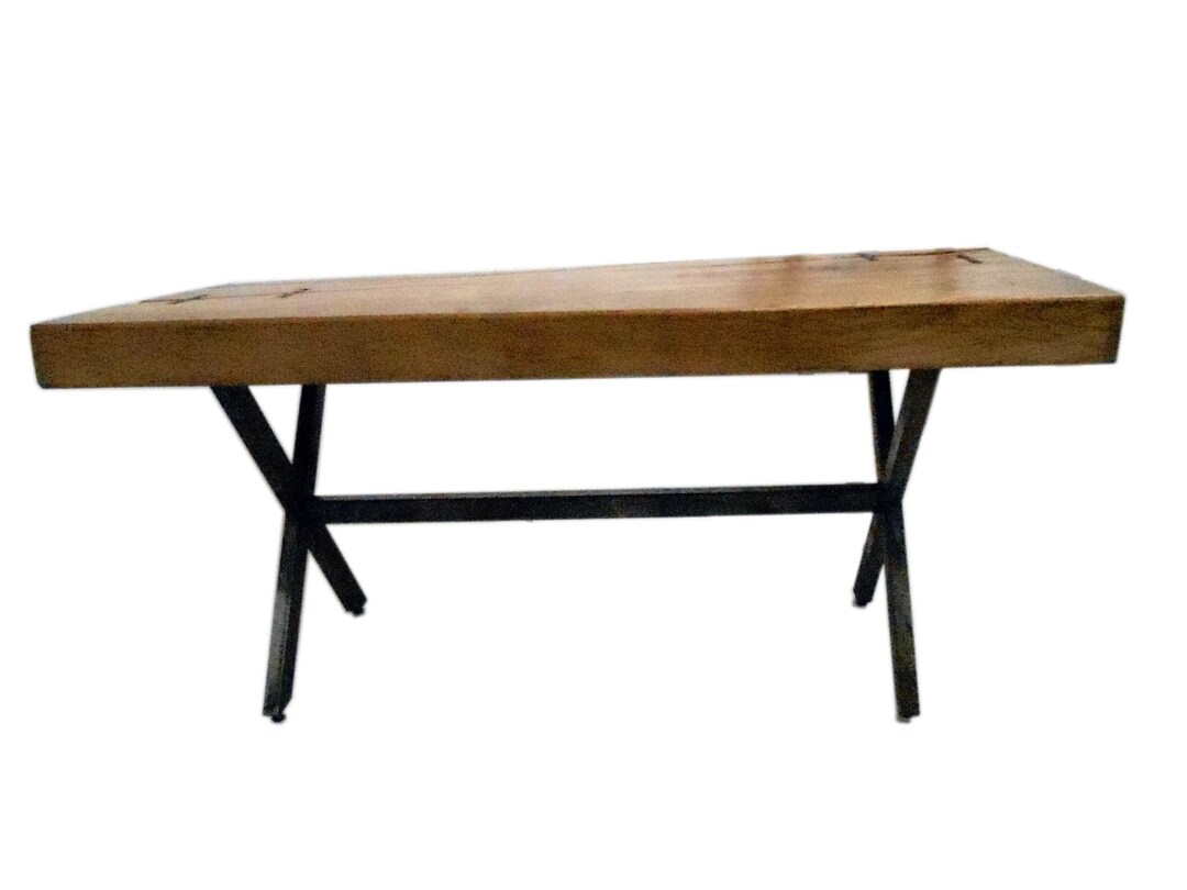 TABLE Low Coffee Table in INDUSTRIAL Style in Solid Wood 6 Cm Etsy