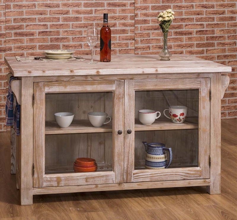 INDUSTRIAL COUNTRY Style Kitchen Island in Solid Wood Etsy