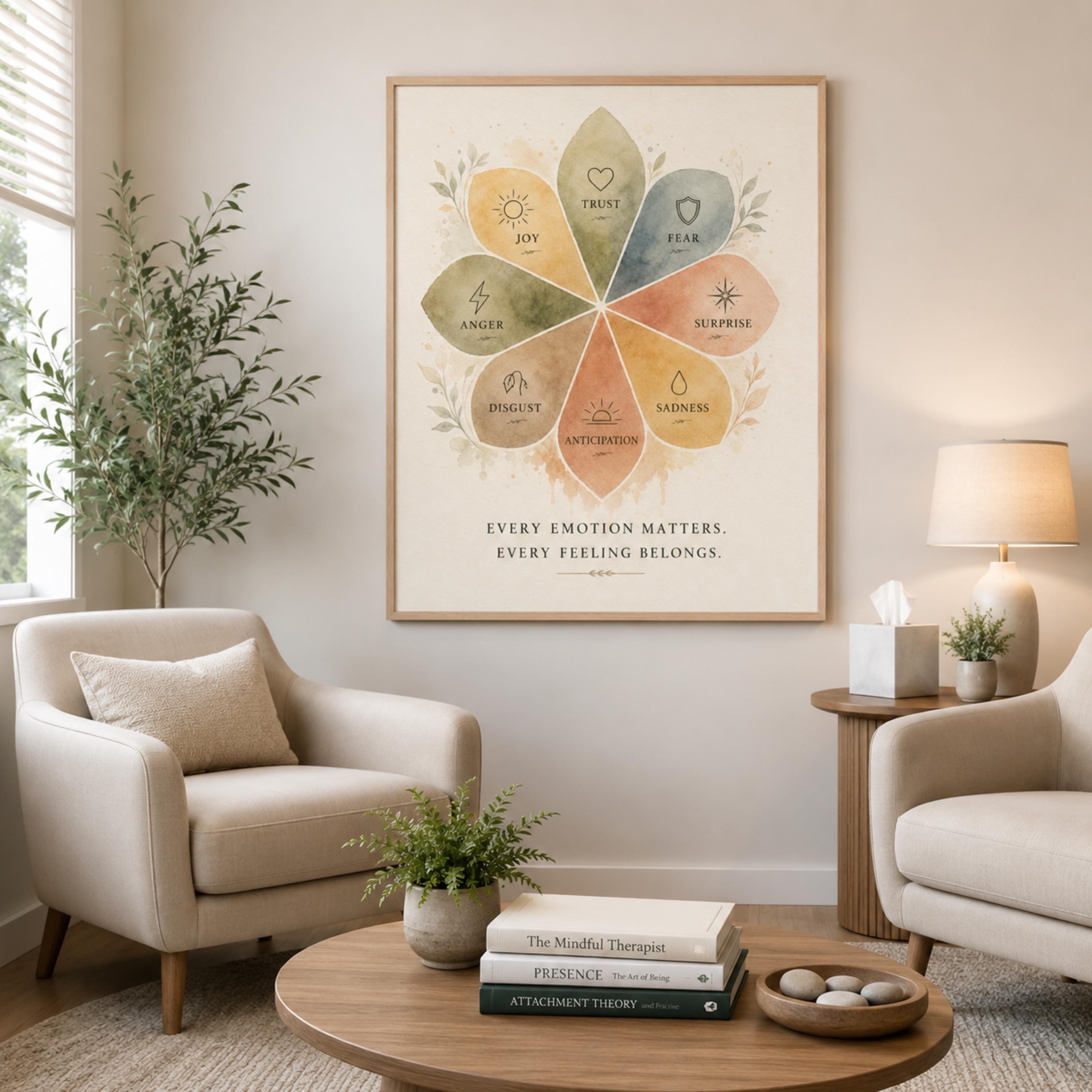 Emotion Wheel Canvas Feelings Wheel Therapy Office Deco Home Art Mental ...