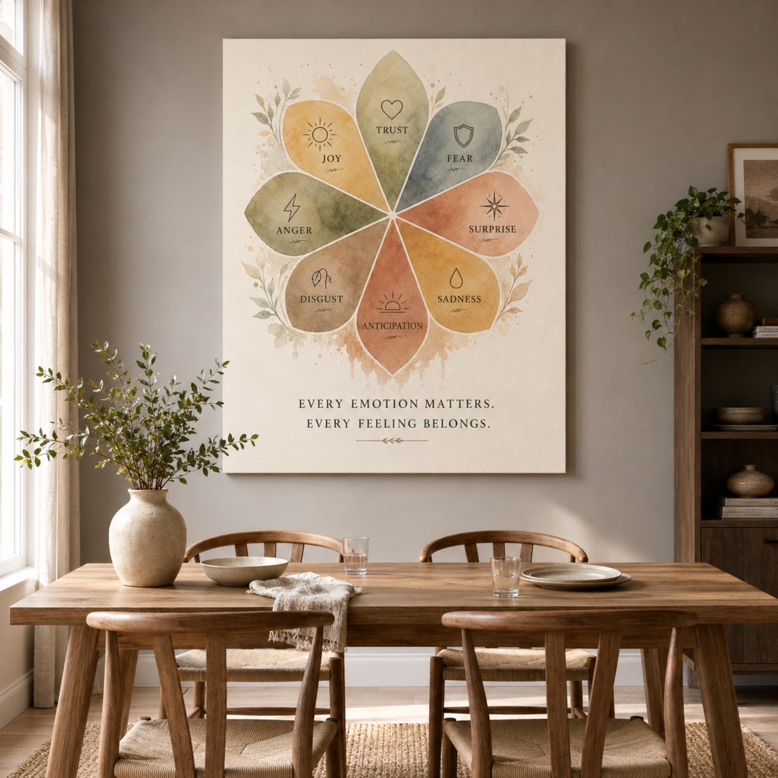 Emotion Wheel Canvas Feelings Wheel Therapy Office Deco Home Art Mental ...