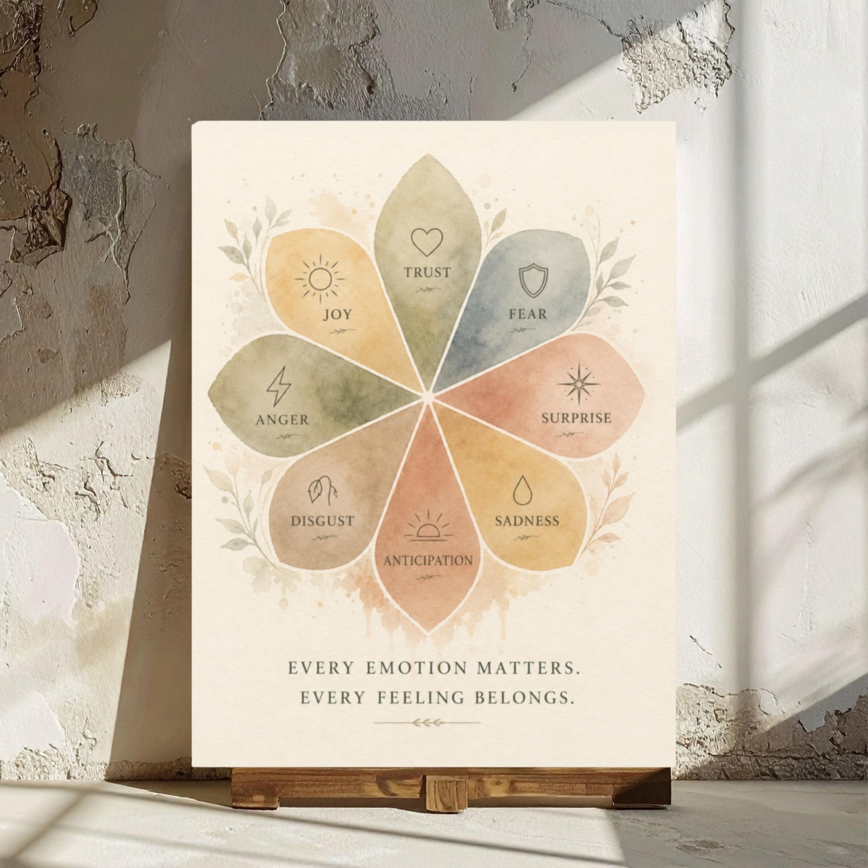 Emotion Wheel Canvas Feelings Wheel Therapy Office Deco Home Art Mental ...