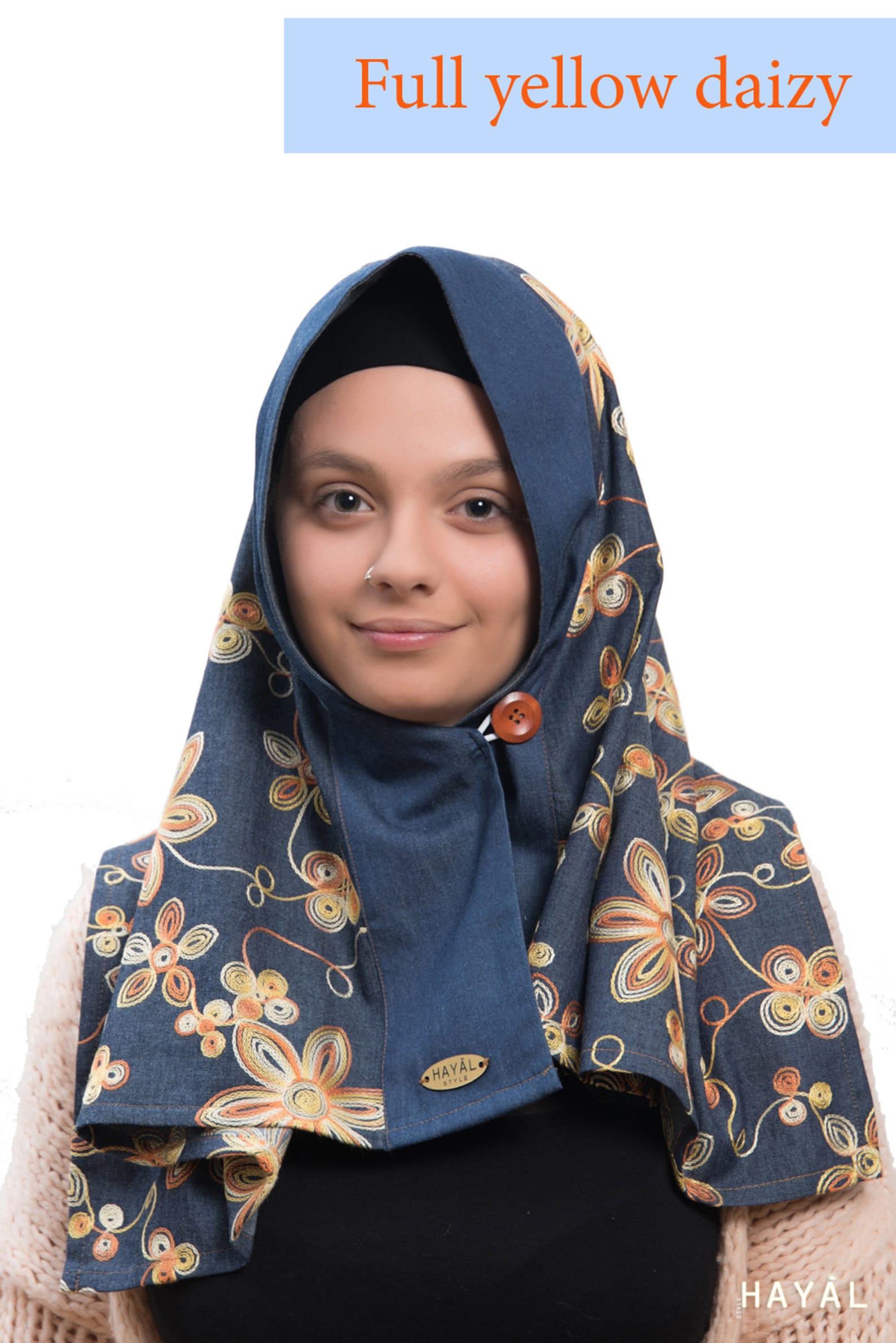 Ready to Wear Hijab Handmade Denim Hijab With Wooden Button Etsy