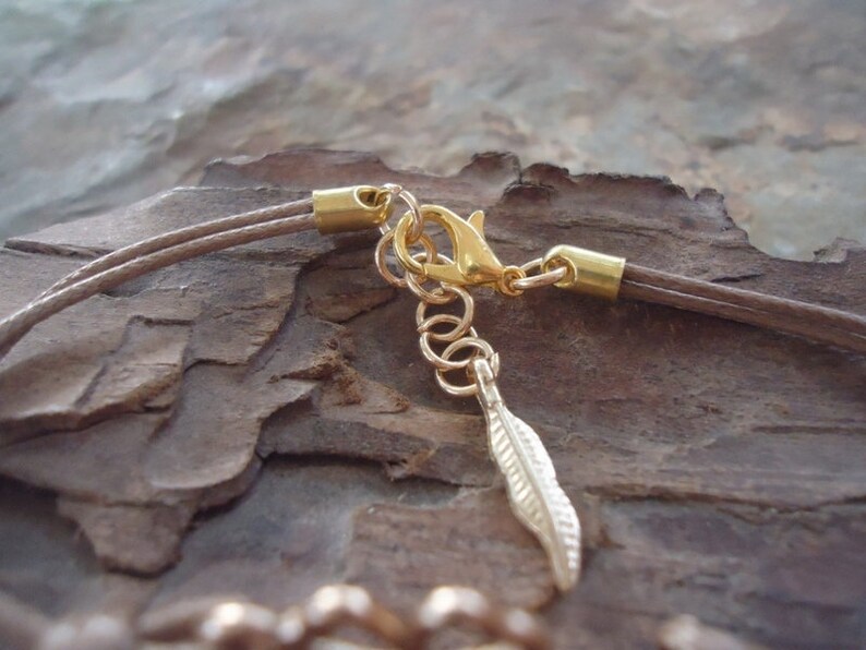 Gold Leaf Clover /& Feather Clover Bracelet