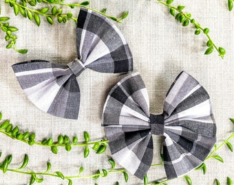 Tartan Hair Bow, Buffalo Plaid Bow, Holiday Hair Bows