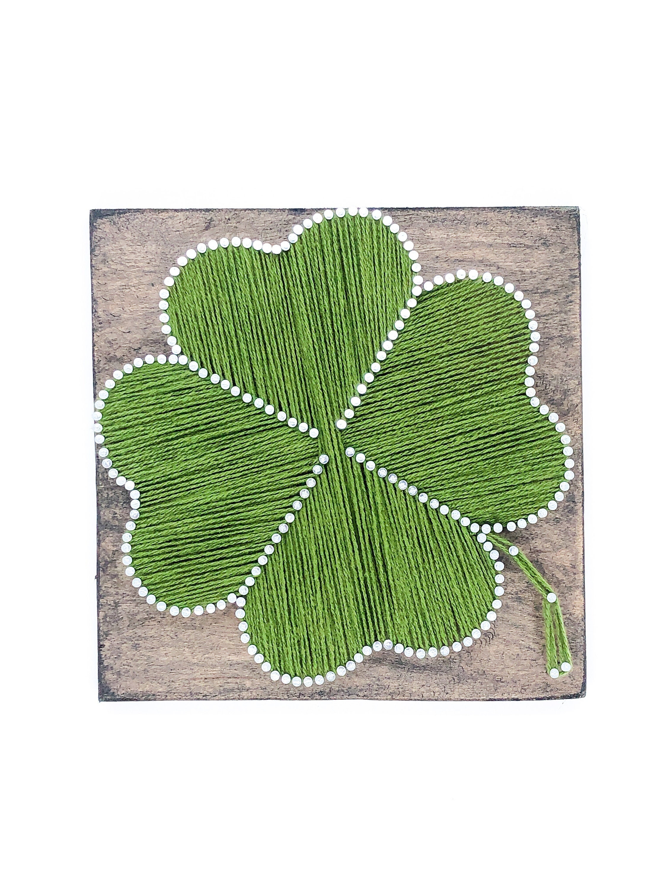 luxury boho string art shamrock, four leaf clover st patricks day