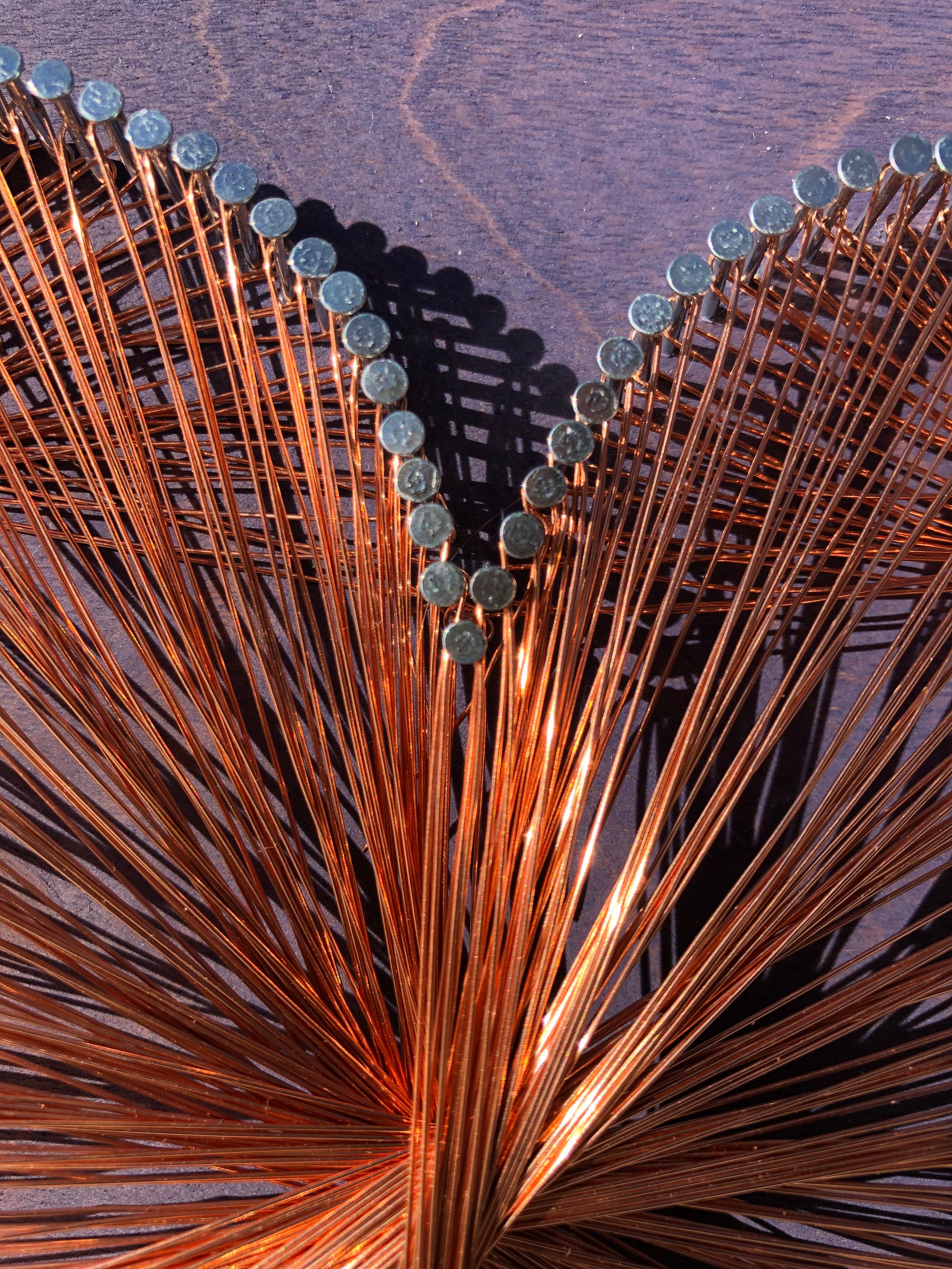 Wire String Art Heart Shelf Sitter Copper Wire Art Wall Etsy