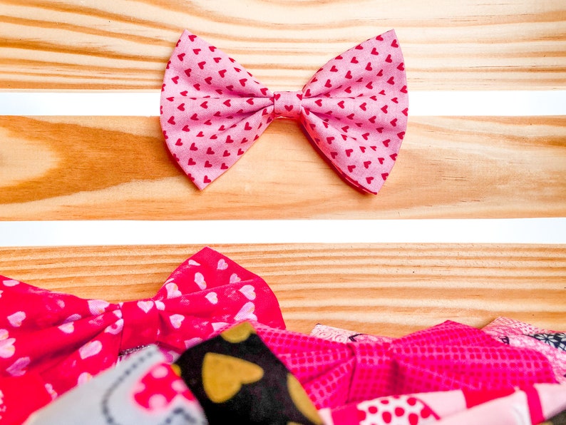 Cotton Hair Bow Valentine Outfits Heart Hair Clip Cute Hair Clips
